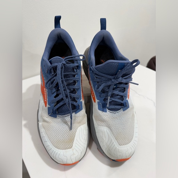 Brooks Men’s Size 9 Cascadia 17 Trail Running Shoe - Blue/Navy/Firecracker - Picture 6 of 11